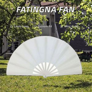 Fatingna Custom <b>Large</b> Folding Hand Fan Nylon-Cloth & Plastic Gift Crafts Promotional Printed Design - Product Image 3