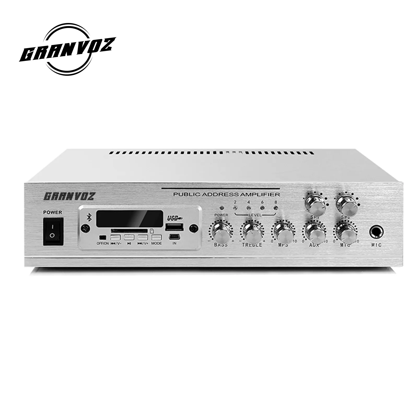 Amplificateur audio-vidéo professionnel avec puissance pa, w, mixeur avec BT/USB/FM, trois modes