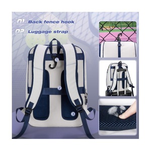 Sac à dos pour raquettes 600D, sac de sport imperméable pour tennis, badminton, pickleball avec compartiment à chaussures - Product Image 2