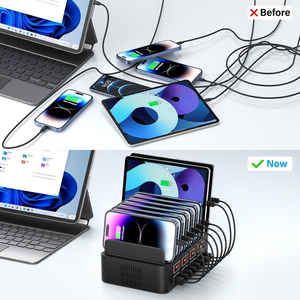 Stazione di ricarica USB da 150W con 16 porte - Caricatore universale multiplo per scuole, uffici e hotel, compatibile con iOS e Android - Product Image 4