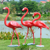 Sculpture d'art en fibre de verre de grande taille, simulation d'oiseau de flamme, personnalisé en usine