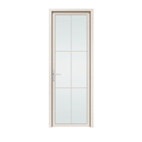 Porte battante en aluminium Aomeja au design moderne, verre dépoli, étroite, bien étanche, garantie 5 ans, pour salle de bain/WC/toilettes, intimité garantie