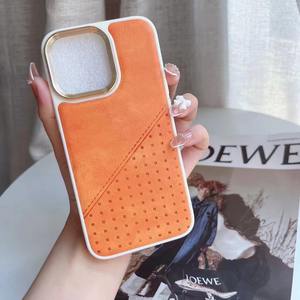 Funda de teléfono de cuero PU de color puro con protector galvanizado compatible con iPhone 11 12 13 14 15 16 Pro Max y para <span class=keywords><strong>Samsu</strong></span> - Product Image 1