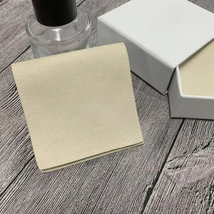 Pochette d'emballage pour bijoux en microfibre avec logo personnalisé, avec boîte à tiroir, 8 cm x 8 cm, beige - Product Image 3