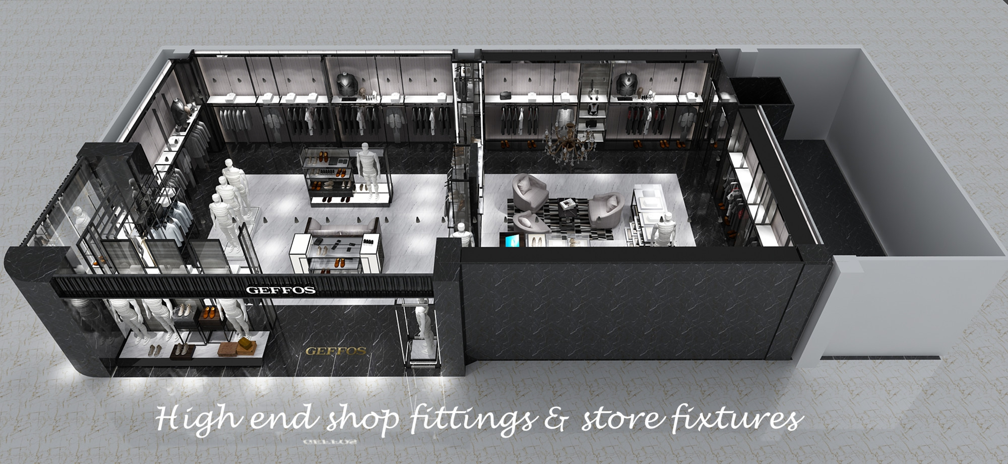 Men's Clothing Store Fitting Fixtures - Luxury & Customization