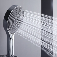 Ensemble de douche mural chromé haut de gamme, trois fonctions, avec robinets thermostatiques en laiton et jets doux, pour salle de bain