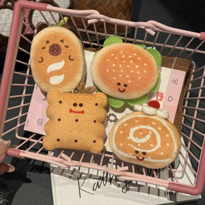 CE/ASTM peluche grossisti graziosi Hamburger Kawaii pane pane cibo personalizzato portachiavi colore per borse regali - Product Image 6