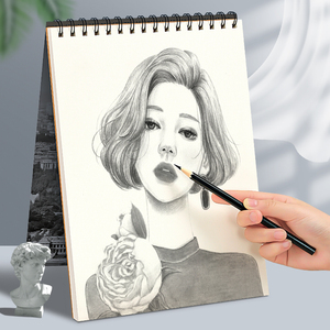 A4 <span class=keywords><strong>Croquis</strong></span> Livre Fille avec une Perle Boucle D'oreille Portable Épaissie Peinture Professionnelle En Gros École Vierge Artiste Cahier - Product Image 5
