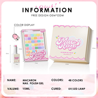 Collection de vernis gel pastel AMO Spring Design 48 couleurs, boîte, TPO HEMA FREE, haute pigmentation, couvrance en une seule couche, végan, non toxique