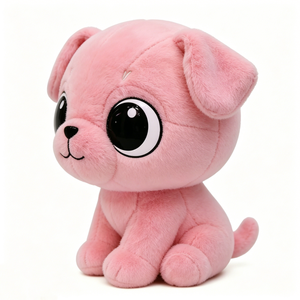 Peluche chien rose doux personnalisée, coussin en peluche chien rose dodu - Product Image 2