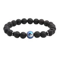 Bracelet en pierre de lave Yin Yang, aromathérapie aux huiles essentielles, guérison, méditation, yoga, perles extensibles réglables