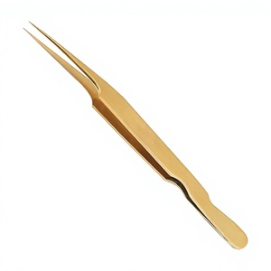 Pinzas Profesionales para Pestañas de Acero Inoxidable Rectas con Puntas Dentadas y Lisas, Agarre Preciso, Antiestáticas, Antimagnéticas y Duraderas - Product Image 1