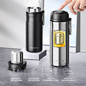 SARTLII taşınabilir bpa ücretsiz kısa seyahat paslanmaz çelik termal manyetik YEŞİL ÇAY ayırma ile filtre süzgeç su şişesi - Product Image 4