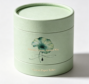 Custom Paper Tube Cosmetic Packaging with Gold <b>Foil</b> Four-Color Printing Eco-Friendly Tube for Essential Cream and Beauty Product - Product Image 1