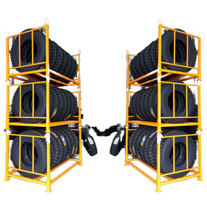 رف إطارات قابل للتعديل مطلي بالمسحوق الفولاذي، رف تخزين قابل للتكديس وللطي للمستودعات، متين ومخصص OBO DDJ-3552 - Product Image 1