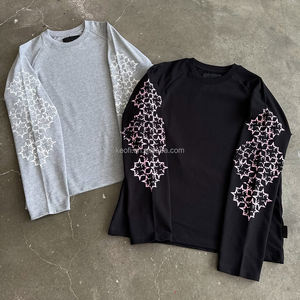 Magliette Termiche Personalizzate dal Produttore, Vestibilità Ampia e Squadrata, 100% Cotone Lavorato a <span class=keywords><strong>Maglia</strong></span> con Logo Stampato, Magliette a Maniche Lunghe per Uomo - Product Image 2