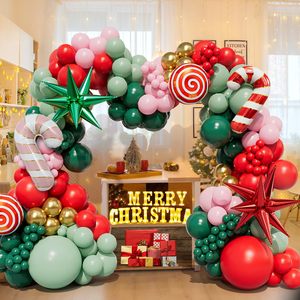 Kit Arco Palloncini Natalizi Ghirlanda Albero di Natale Rosso Argento Beige Caramella Stella Bastoncino Decorazioni in Foil per Feste di Compleanno Capodanno Verde Rosso Vigilia - Product Image 3