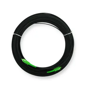 Siyah renk Corning G657A1 LSZH ceket Sc/APC 100m saplama kablo Fiber optik yama kablosu