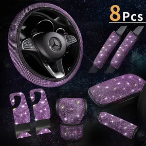 Custom 8 pz luxury bling strass coprivolante full setUniversal coprivolante per auto da donna con diamante