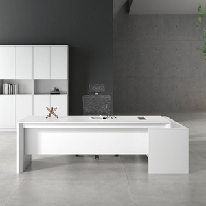 Đơn giản hiện đại màu trắng lớn điều hành bàn ghế thiết lập bền MDF gỗ phong cách quản lý giám sát ông chủ mở rộng Bảng điều chỉnh bàn văn phòng - Product Image 4