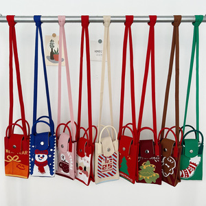 Minibolso <span class=keywords><strong>para</strong></span> teléfono móvil de Navidad a la moda personalizado, bolso de mano de punto, bandolera a rayas, bandolera tejida de ganchillo <span class=keywords><strong>para</strong></span> mujer - Product Image 2