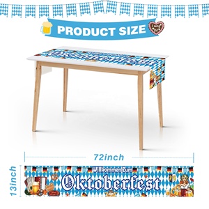 Oktoberfest 13 X 72In tovaglia <span class=keywords><strong>di</strong></span> <span class=keywords><strong>lino</strong></span> stampato ciao autunno decorazione del tavolo da pranzo della famiglia tecnica tessuta per uso domestico - Product Image 4