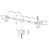 Support TV en acier laminé à froid à double bras NB pour téléviseurs LCD de 14 à 32 pouces, rotation de bureau, VESA 100x100, usage commercial et bureautique, noir, 8 kg, ROHS