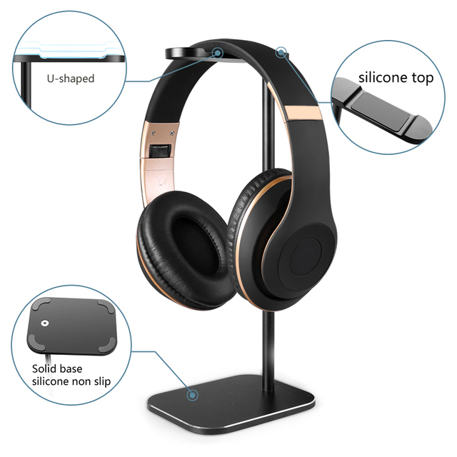 Headphone Stand, Universal Aluminum Holder Showing Display Hanger for Gaming Headset