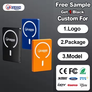 Batterie externe portable mince et compacte OEM Logo M-Queen Mag 5000mah Li-Polymer ABS+Metal, chargeur sans fil magnétique 15W - Product Image 4