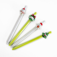 O & Q Prix d'usine Stylo à bille rétractable sur le thème de Noël Plastique ECO 0.7mm Bleu Noir pour les fournisseurs de papeterie scolaire