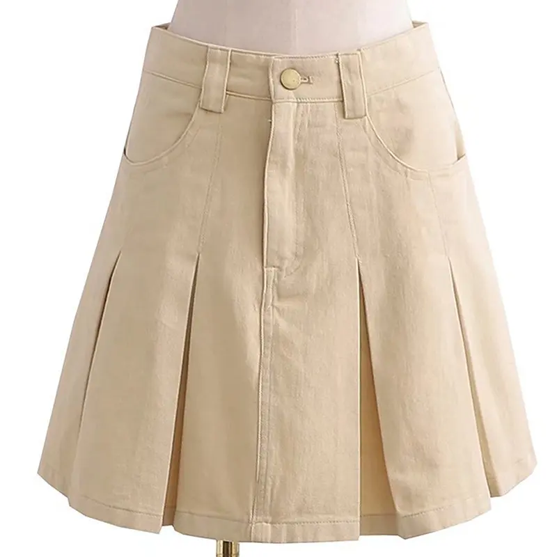 2022 New Arrival Summer design High Waist Pleated cute women fashion casual A line Mini Skirt Female dress