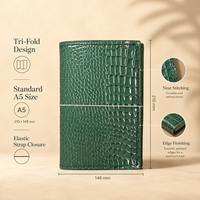 Carnet de voyage personnalisé en cuir PU, relié par couture, gaufré/découpé, rechargeable, journal de voyage personnalisé, faux cuir vintage A5