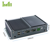 Intel Celeron J1900 Mini PC tertanam Quad-Core X86 IBOX-1126 tanpa kipas sistem Barebone Win10 POS PC Industri 8 * USB 6 * COM stok