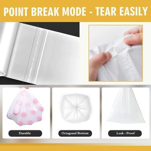 ถุงขยะพลาสติกขนาดเล็ก ถุงใส่ขยะ ไม่มีกลิ่น ย่อยสลายได้ทางชีวภาพ และรีไซเคิลได้ สำหรับห้องน้ำ ห้องครัว ห้องนอน อุปกรณ์ทำความสะอาด - Product Image 3