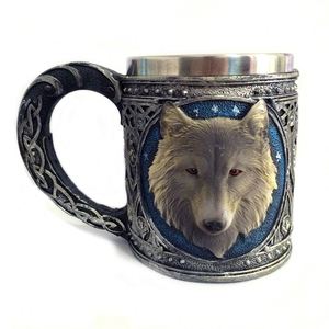 Wolf Head 3D Resin Stainless Steel Mug Cartoon Animal Design Gift <b>Cup</b> for Advertising & PromotionTrendy Drinking <b>Cup</b> - Product Image 1