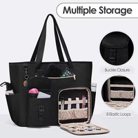 Sac fourre-tout pour ordinateur portable grande capacité pour femme, sac à main de travail multi-poches en polyester pour le bureau, les voyages et les trajets quotidiens, usine OEM BSCI