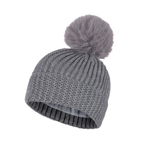 <span class=keywords><strong>Bonnet</strong></span> en tricot jacquard épais uni avec <span class=keywords><strong>pompon</strong></span>, doublure polaire extérieure, protection des oreilles, pour <span class=keywords><strong>femme</strong></span> - Product Image 5