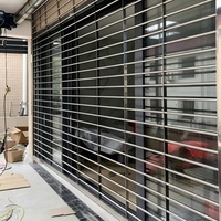 Porte à enroulement en acier inoxydable SUS304, grille ventilée antivol pour magasin, devanture de magasin