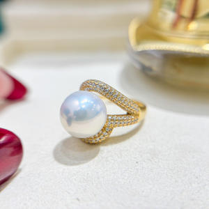 Anillo de Plata S925 con Soporte para Cuentas Redondas de 12-13 mm, Accesorios de Perlas para Hacer Joyas, 1994 - Product Image 3