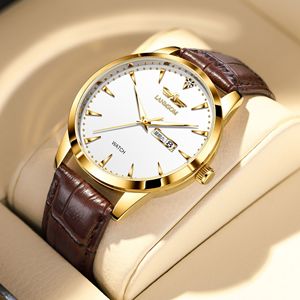 นาฬิกาข้อมือผู้ชาย สายหนัง เรืองแสงกลางคืน กันน้ำ ทันสมัย รุ่นใหม่ - Product Image 4