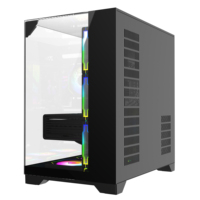 Boîtier d'ordinateur de jeu de luxe au design nouveau, 3 côtés en verre trempé, vue complète, compatible avec un radiateur de 360 mm, boîtier PC gamer ATX