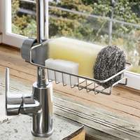 Égouttoir de cuisine en acier inoxydable écologique pour évier simple, support de rangement pour boissons, support de robinet, égouttoir à savon, porte-serviettes, fixation par boulons