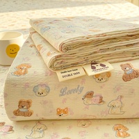 Parure de lit tatami trois pièces personnalisable pour dortoir étudiant, motif dessin animé double couche épaissi, toutes saisons