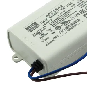 APV-25-12 Mean Well-fuente de alimentación del controlador LED, 25W, 12 voltios, 2.1A, salida única, CC de 12V, 2A, iluminación LED, señalización LED de 0 ~ 2.1A, 2 años