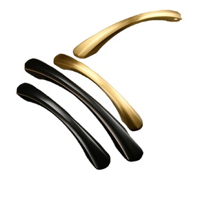 Modern Minimalist Single Hole Gold Black Brass Door <b>Handle</b> Pure <b>Copper</b> for Cabinets Wardrobes Drawers for Living Room - Product Image 2