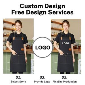 Delantal de Trabajo sin Mangas de Lona Resistente, Reutilizable, con Logotipo Personalizado al por Mayor, Ajustable, Talla Adulto, con Bolsillos, para Barista, Panadería - Product Image 3