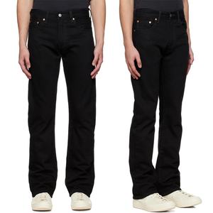 Fashion Custom Black <b>Slim</b> Fit Boot Cut Jeans Men <b>Belt</b> Loops Five-Pocket Style Zip-Fly Jeans Denim Pants - Product Image 1