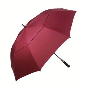 Air Vented Windproof Double Canopy Layer Straight Golf <b>Umbrella</b>-Business Gift Customized Color 210T Pongee - Product Image 2