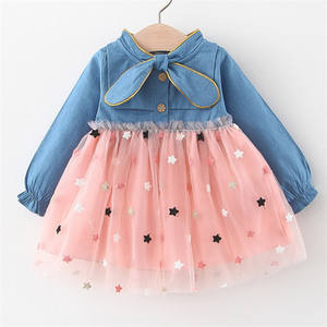 Vestidos de Niña con Diseño de Falda Rosa y Mezclilla, Manga Larga, para Bodas, Venta en Línea - Product Image 1