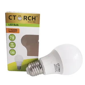 CTORCH Bohlam Led 2 Tahun 6500K 630LM 2835 7Watt, Bahan Baku Dob 7W 9W 12W 15W 18W Bohlam Led